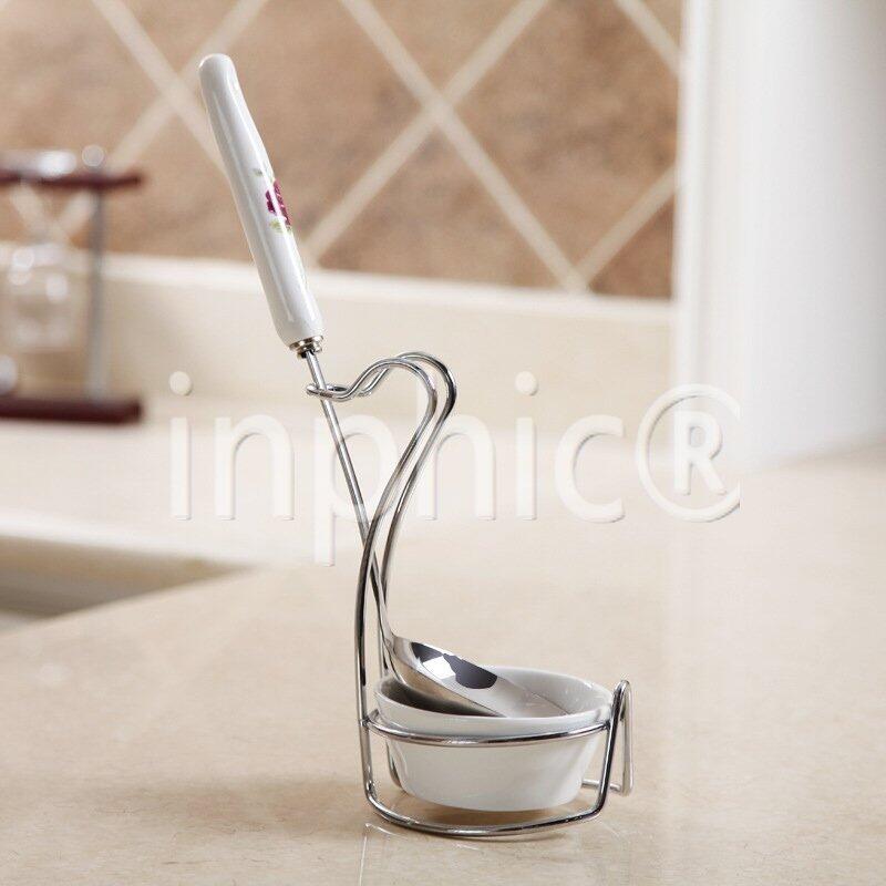 INPHIC-圓形湯殼架 天鵝形帶碗湯殼架 湯勺架勺架火鍋店酒店專用