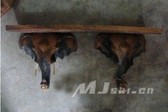 INPHIC-壁飾掛飾裝飾畫 進口柚木傢俱 雙像頭壁掛臺