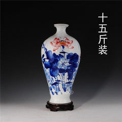 INPHIC-景德鎮十五斤青花陶瓷酒瓶 15斤密封酒罈 空酒具 手繪梅瓶和為貴