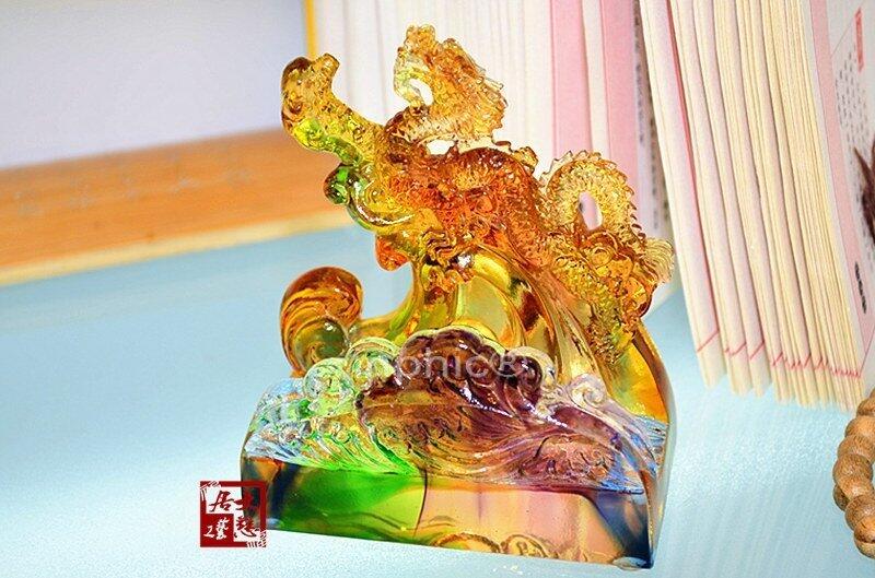 INPHIC-開光擺件琉璃商務辦公用品家庭平安吉擺設龍升太平名片夾