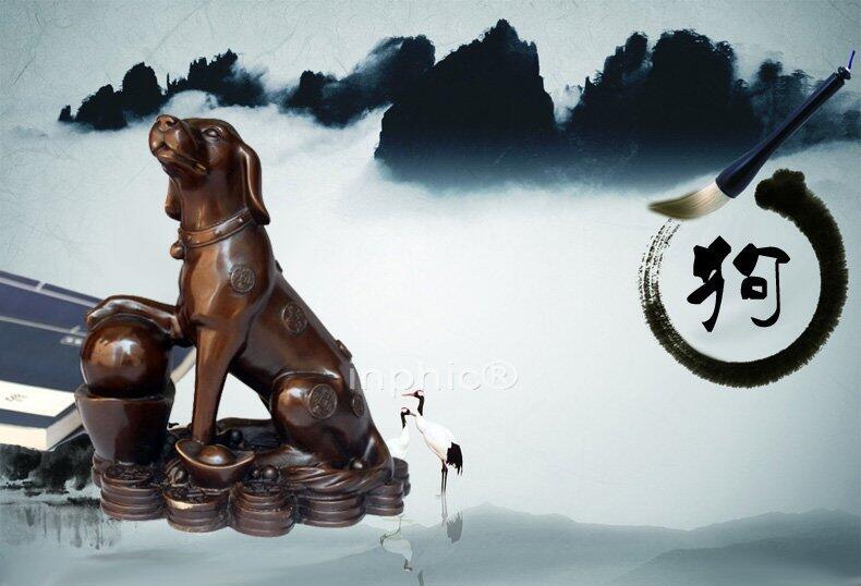 INPHIC-精品開光純銅招財銅狗擺件家仿古居裝飾品工藝品生肖銅狗擺件