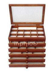 INPHIC-超大容量6層 實木首飾盒 收納盒