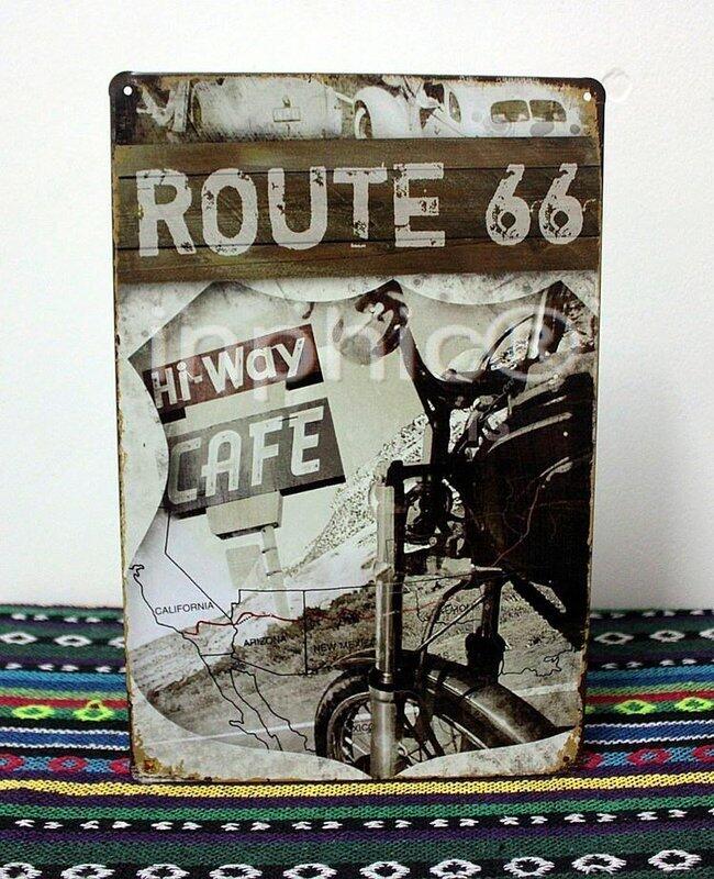 INPHIC-鐵皮畫 手繪裝飾畫 酒吧咖啡廳 66號高速系列