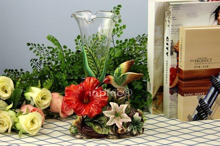 INPHIC-歐式家居百合蜂鳥陶瓷花瓶玻璃花瓶花器擺飾家居