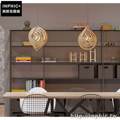 INPHIC-燈具藝術實木吊燈單頭客廳水滴簡約造型餐廳-淺木色