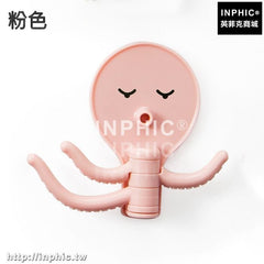 INPHIC-廚房浴室壁掛牆壁黏鉤強力黏膠免釘門後掛鉤創意衛生間毛巾掛衣鉤-粉色
