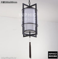 INPHIC-創意新中式鐵藝過道吊燈茶室餐廳陽臺燈具茶樓吧臺玄關裝飾小吊燈-大款380x600mm