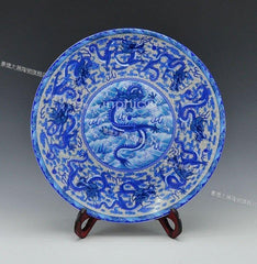 INPHIC-景德鎮青花瓷 擺飾 招財吉祥擺設 九龍在天 陶瓷裝飾盤飾品