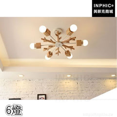 INPHIC-臥室田園吊燈客廳鹿角實木北歐餐廳原木書房-6燈