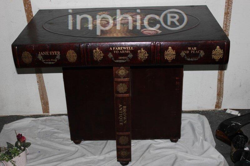 INPHIC-歐式古典風格家居飾品 木質書型彩繪桌子