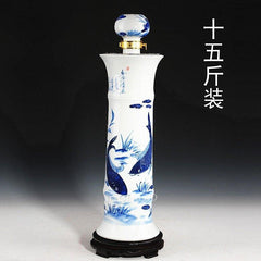 INPHIC-景德鎮陶瓷酒瓶 15斤裝手繪浮雕竹筒酒瓶 密封白酒瓶 酒壺