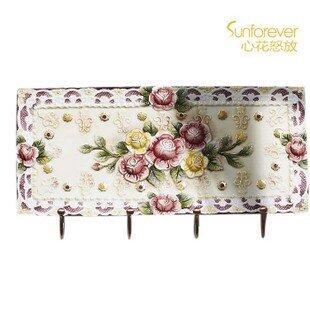 INPHIC-鑰匙掛鉤牆飾家居飾品衣服衣帽創意門後掛鉤田園英式浮雕玫瑰