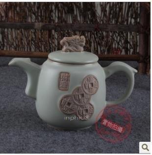 INPHIC-粉青茶壺 古錢幣壺 開片仿古茶壺 古錢幣壺