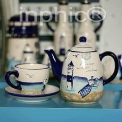 INPHIC-地中海風壺 杯子 地中海風咖啡杯子 咖啡壺 地中海風家飾