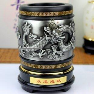 INPHIC-雙龍戲珠 炭雕筆筒創意時尚 新奇創意