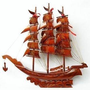 INPHIC-紅木工藝品 緬甸花梨帆船模型紅木船 60 一帆風順