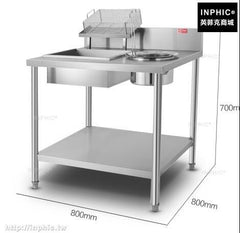 INPHIC-不鏽鋼裹粉臺800商用手動可拆裝漢堡店炸雞裹粉機操作臺設備