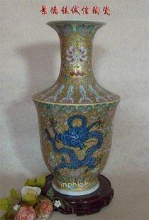 INPHIC-景德鎮瓷器工藝品 復古粉彩畫藝術陶瓷 青花龍瓶 陳設裝飾 收藏