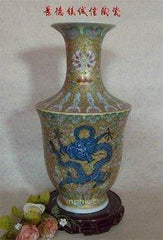 INPHIC-景德鎮瓷器工藝品 復古粉彩畫藝術陶瓷 青花龍瓶 陳設裝飾 收藏