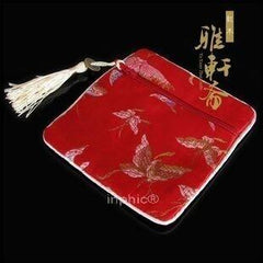 INPHIC-蝶紅拉鏈錦袋 佛珠配套用錦袋 手串手鏈 佛珠袋 珠寶