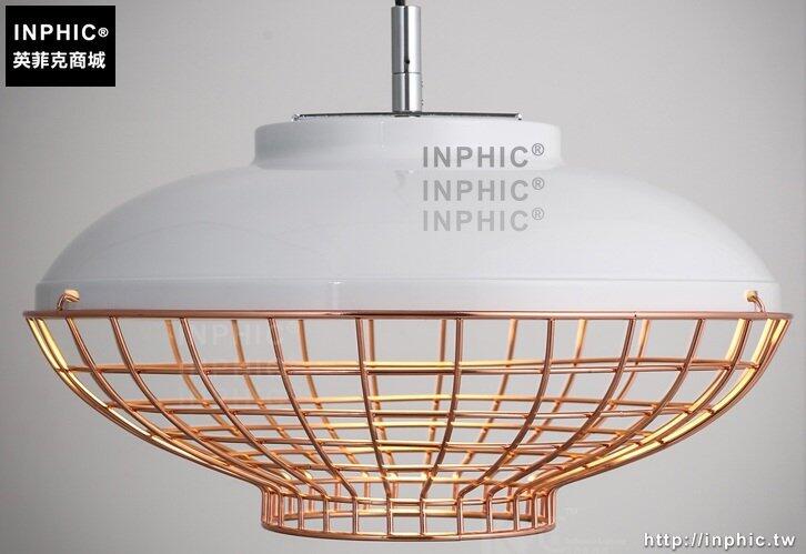 INPHIC- 北歐現代電鍍金屬網籠子風扇單頭吊燈吧臺臥室客廳餐廳吊燈-白色