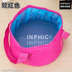 INPHIC-旅行洗漱洗臉盆便攜水桶戶外用品摺疊水盆洗衣盆洗腳泡腳盆釣魚桶-玫紅色