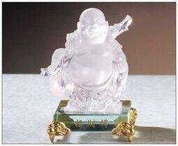 INPHIC-宗教 水晶招財進寶彌勒佛擺件 擔幣佛 精致辦公桌擺設 裝飾工藝品擺飾