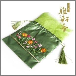 INPHIC-刺繡風格鮮花 佛珠配套用錦袋 手鏈袋 收束口袋