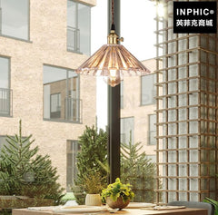INPHIC-燈罩田園臥室美式北歐玻璃鄉村吊燈銅燈復古