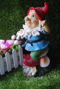 INPHIC-田園擺設花園別墅園藝裝飾用品 樹脂工藝品 精靈老公小矮人提籃