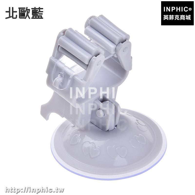 INPHIC-居家強力無痕吸盤拖把架子掃把免釘門後掛鉤掛架壁掛拖把夾卡座-北歐藍三入