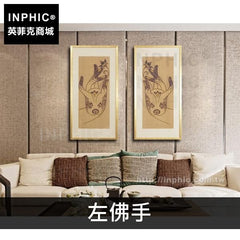 INPHIC-裝飾畫東南亞實物畫掛畫客廳泰式房間宗教禪意佛手餐廳-左佛手