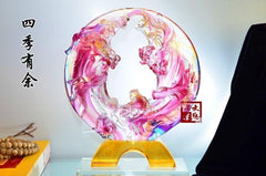 INPHIC-琉璃開光擺件 原裝家庭禮品平安吉祥飾擺設四季有餘魚