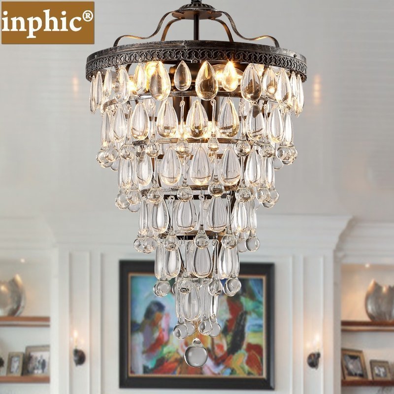 INPHIC-美式鄉村玻璃水晶吊燈北歐簡約創意個性復古客廳餐廳臥室鐵藝燈具