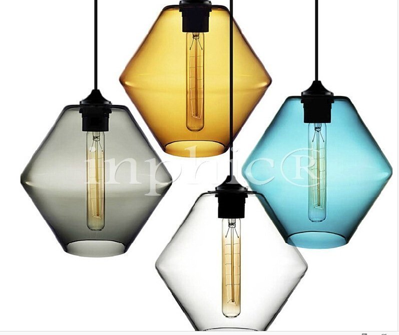 INPHIC-簡約單頭玻璃吊燈吊燈咖啡廳酒吧吧檯燈彩色餐廳吊燈