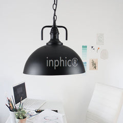 INPHIC-loft美式 服裝店半圓鐵藝倉庫工業風咖啡廳吧臺黑色燈罩吊燈