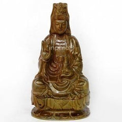 INPHIC-佛像 紅木工藝品木雕刻家居風水擺飾 坐蓮觀音 綠檀木蓮花觀音菩薩佛像