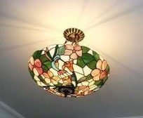 INPHIC-古典吸頂燈臥室彩色玻璃燈具半吸頂燈客廳燈-田園蜂鳥版