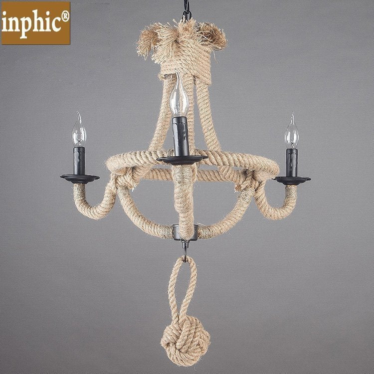 INPHIC-美式鄉村復古餐廳吧臺創意歐式書房客廳 三頭麻繩吊燈個性吊燈