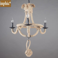 INPHIC-美式鄉村復古餐廳吧臺創意歐式書房客廳 三頭麻繩吊燈個性吊燈