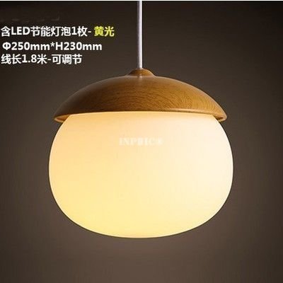 INPHIC-燈具北歐現代簡約日式餐廳臥室兒童房創意吧臺木紋堅果吊燈 B款