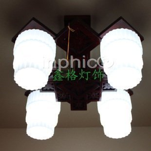 INPHIC-中式 古實木玻璃吸頂燈客廳燈臥室燈餐廳燈會所茶樓燈飾燈具