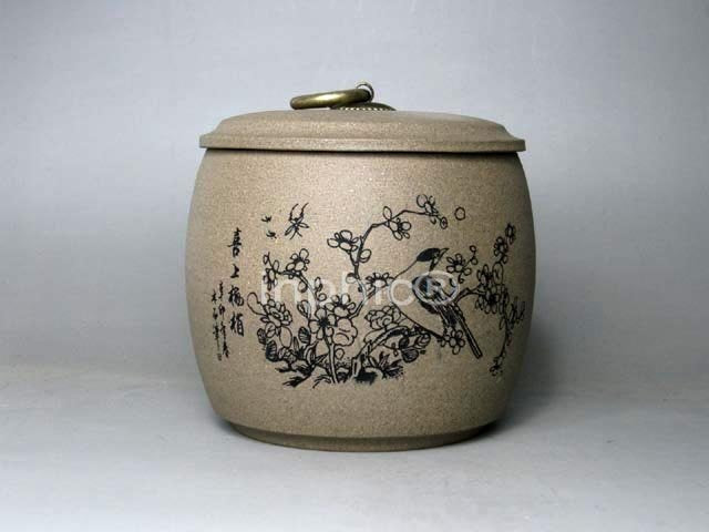 INPHIC-茶具用品 紫玉金砂紫砂手工茶葉罐醒茶存茶罐喜上眉梢