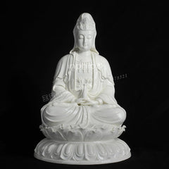 INPHIC-佛像 坐蓮浮雕觀音 觀音像像 開光瓷器佛像觀音像擺飾供奉 瓷器瓷雕佛