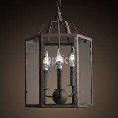 INPHIC-美式鄉村復古鐵藝六邊形蠟燭吊燈loft咖啡廳酒吧吧臺工業吊燈