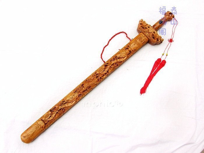 INPHIC-宗教 1.3米 鏤空麒麟如意 開光桃木劍 鎮宅避邪 趨吉避兇 高檔禮品
