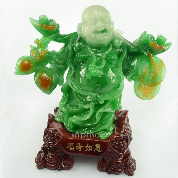 INPHIC-宗教 生日高檔樹脂家居裝飾福壽如意仿玉彌勒佛像