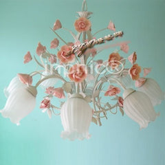 INPHIC-給力新款 特惠 歐式田園吊燈客廳燈主臥燈花草鐵藝燈具 喧妍8頭