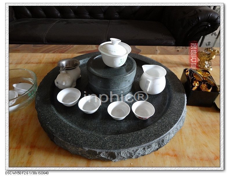 INPHIC-茶具茶盤 復古茶盤，家用石磨茶盤，青石茶盤石雕茶盤，功夫茶盤
