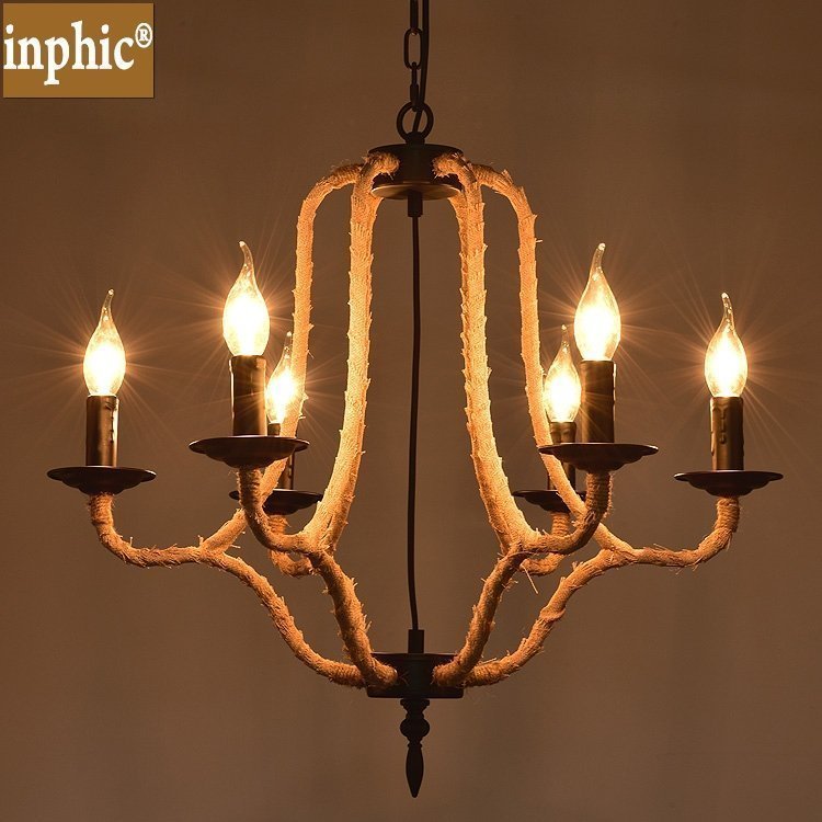 INPHIC-美式麻繩吊燈工業蠟燭吊燈客廳書房臥室酒吧臺服裝店裝飾燈